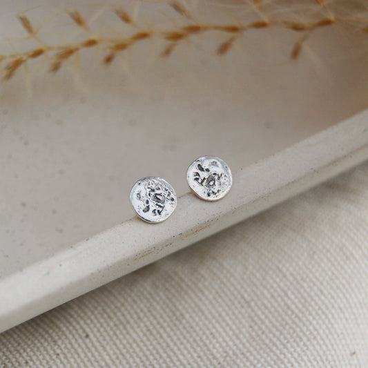 Full Lunar Moon Stud Earrings